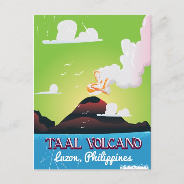 Carte Postale Taal Volcano Volcano Philipp affiche de voyage vin (Devant)