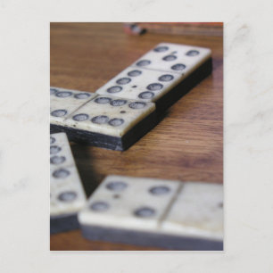 Carte Postale Table de jeu Domino Dominos Bois Vieux jeu Vintage