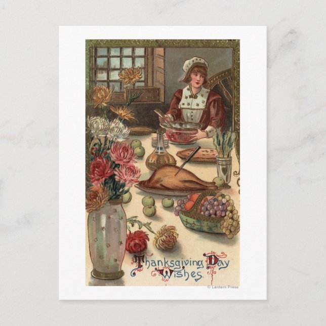 Carte Postale Table d'une femme pèlerine (Devant)