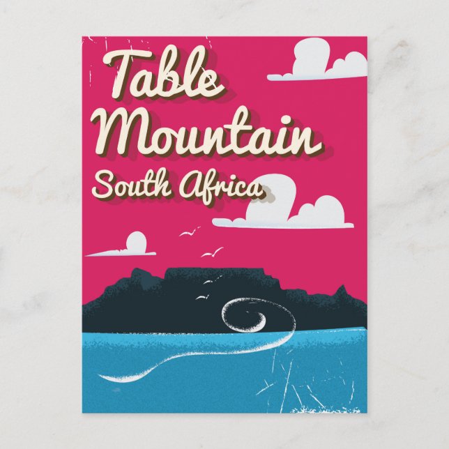 Carte Postale Table Mountain Afrique du Sud Affiche de voyage Vi (Devant)