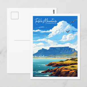 Carte Postale Table Mountain Afrique du Sud lieu de voyage vinta