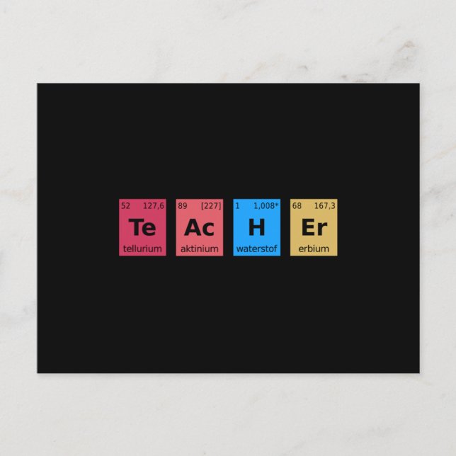 Carte Postale Table périodique de l'enseignant (Devant)