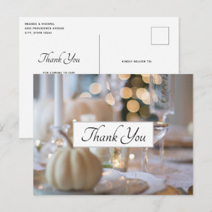 Carte Postale Table Thanksgiving Élégant Lieu Cadre Merci