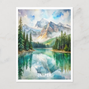 Carte Postale Tableau aquarelle du parc national Jasper