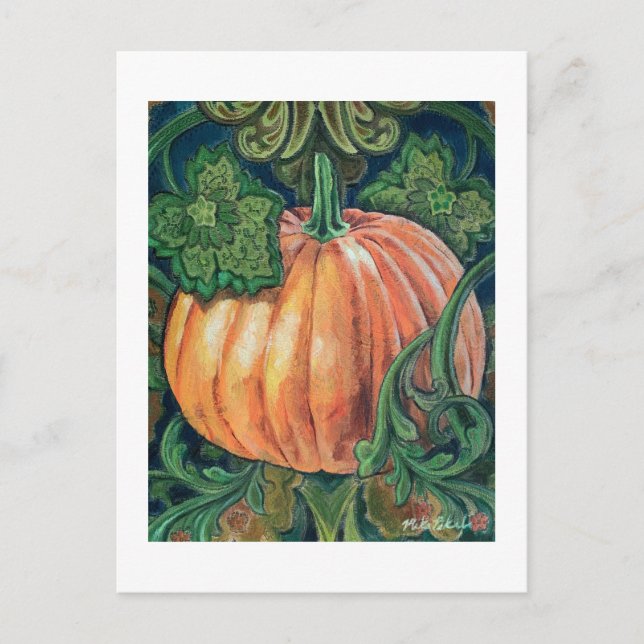 Carte Postale Tableau citrouille blanc (Devant)