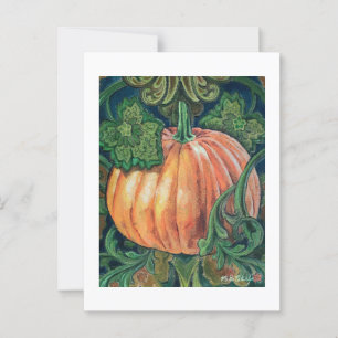 Carte Postale Tableau citrouille blanc