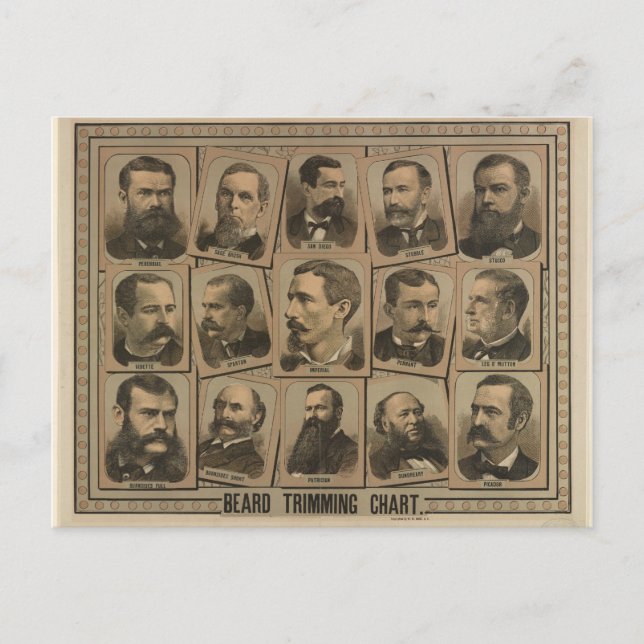 Carte Postale Tableau de découpage de la barbe de 1884 (Devant)