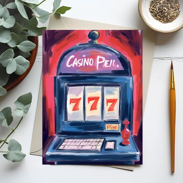 Carte Postale Tableau de machine à sous du casino (Créateur téléchargé)