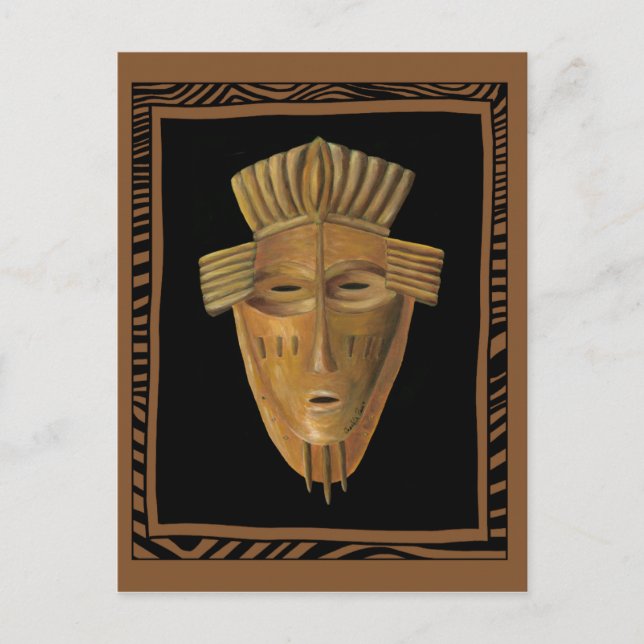 Carte Postale Tableau de Masque Africain par Chariklia Zarris (Devant)
