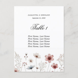Carte Postale Tableau de sièges minimaliste fleur sauvage d'été