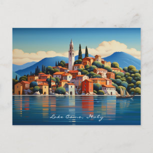 Carte Postale Tableau du lac de Côme   Italie   Art
