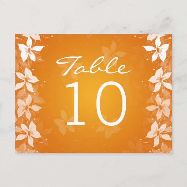 Carte Postale Tableau Floral Numéro Fleurs exotiques Orange (Devant)