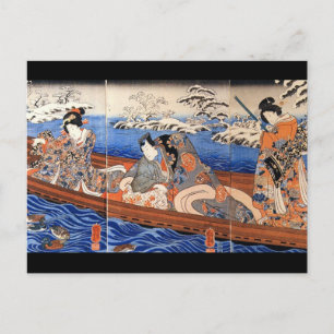 Carte Postale Tableau japonais c. Années 1800