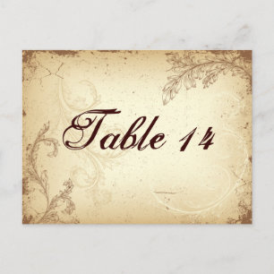 Carte Postale Tableau mariage en feuille de scroll beige Brown