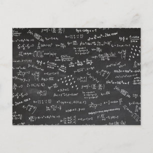 Carte Postale Tableau noir avec formules mathématiques