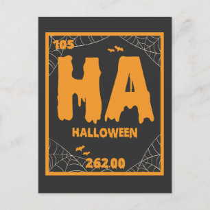 Carte Postale Tableau périodique drôle de la chimie d'Halloween