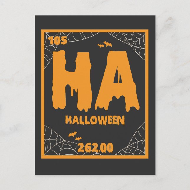 Carte Postale Tableau périodique drôle de la chimie d'Halloween  (Devant)