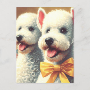 Carte Postale Tableau vintage Bedlington Terrier