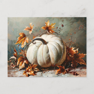 Carte Postale Tableau vintage Citrouille blanc