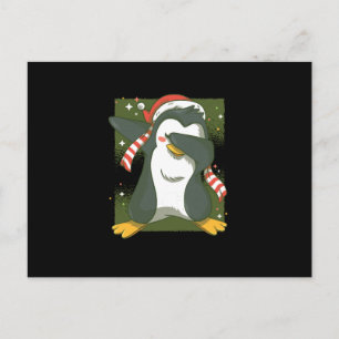 Carte Postale Tabouret de manchot de Noël