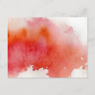 Carte Postale Tache rouge, aquarelle abstraite peinte à la main