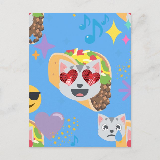 Carte Postale taco cat emoji (Devant)