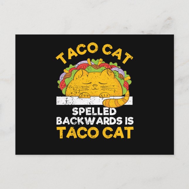 Carte Postale Tacocat épelé à l'envers est Taco Cat (Devant)