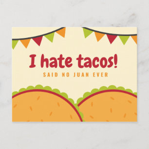 Carte Postale Tacos Mexicains Illustrés Drôles