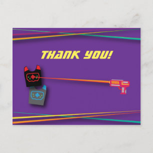 Carte Postale Tag laser fille violet Anniversaire Merci de fête