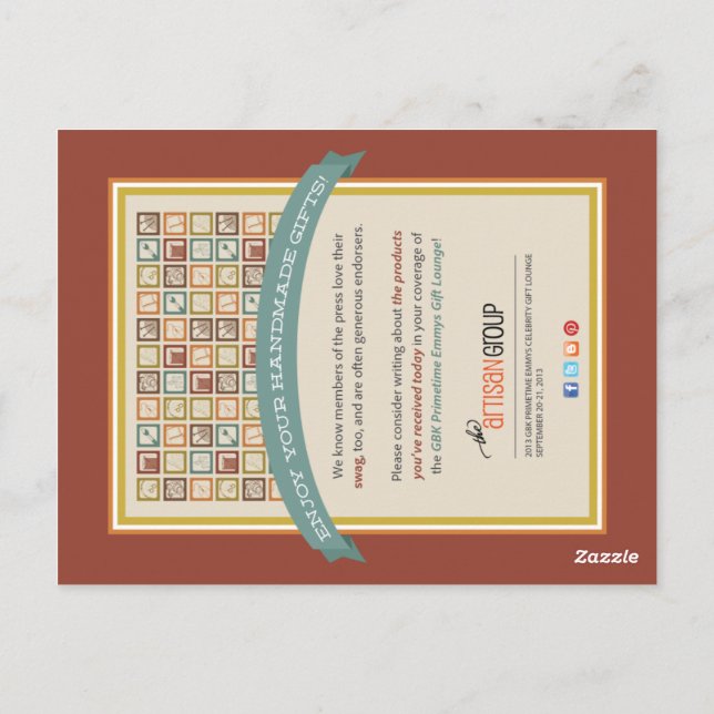 Carte postale TAG Primetime Emmys Press (Dos)