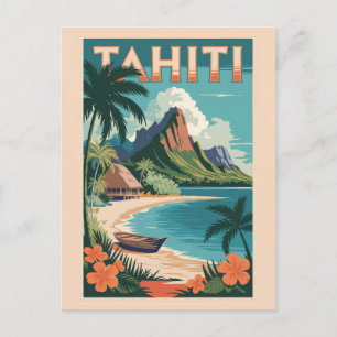 Carte Postale Tahiti Polynésie française Illustration Art de voy
