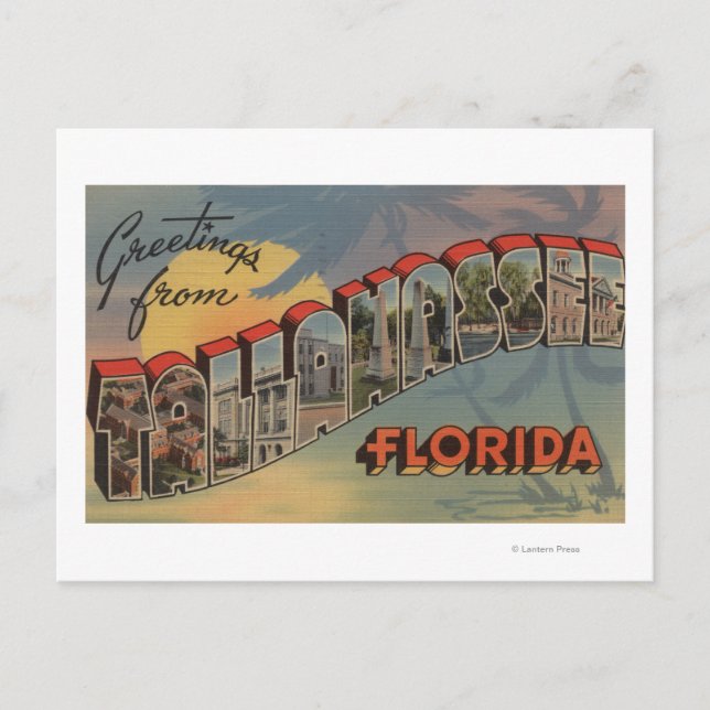Carte Postale Tallahassee, Floride - Scènes de grandes lettres (Devant)