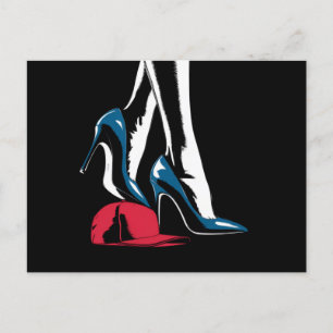 Carte Postale Talons de Kamala Harris marchant sur le chapeau Ma