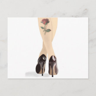 Carte Postale talons hauts de tatouage rose