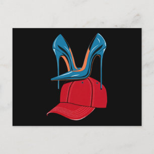 Carte Postale Talons piétinant le chapeau rouge MAGA Élection 20