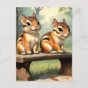 Carte Postale Tamis mignons dans un parc