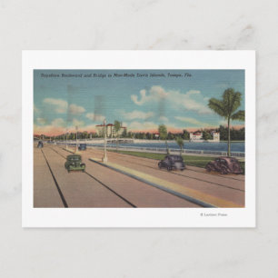 Carte Postale Tampa, FL - Vue sur Bayshore Blvd, Bridge
