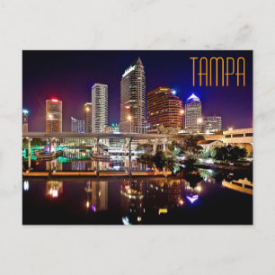 Carte Postale Tampa, Floride depuis le pont de Platt Street.