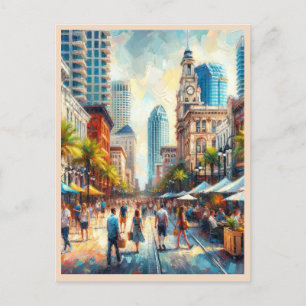 Carte Postale Tampa, Floride Street Peinture Voyage