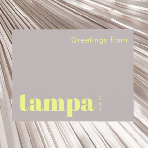 Carte Postale Tampa Floride typographique moderne