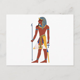 Carte Postale Tan Un Égyptien Ancien dans la Tête tenant Ankh