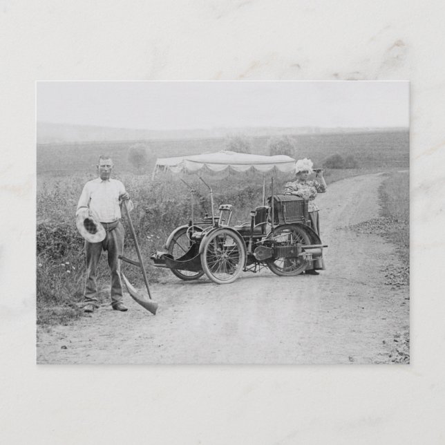 Carte Postale Tandem vintage 3 roues (Devant)