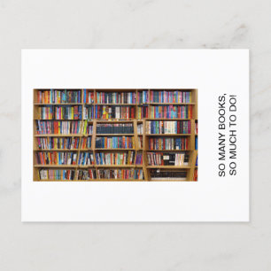 Carte Postale Tant de livres, tant à faire ! Citation, Amoureux 