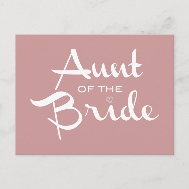 Carte Postale Tante blanche de mariée sur Mauve (Devant)