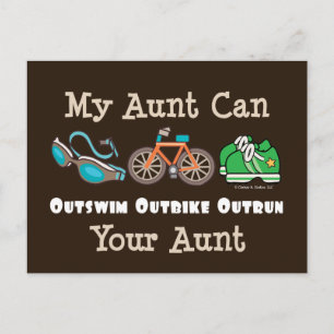 Carte postale Tante Outswim Outbike Outrun Triathl