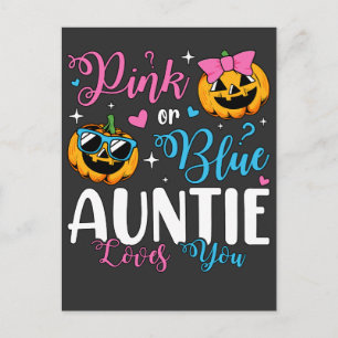 Carte Postale Tante rose ou bleue t'aime bébé citrouille
