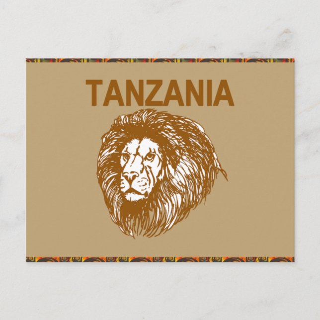 Carte Postale Tanzania With Lion Postcard (Devant)