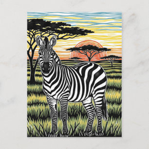 Carte Postale Tanzanie Serengeti Parc national Zebra
