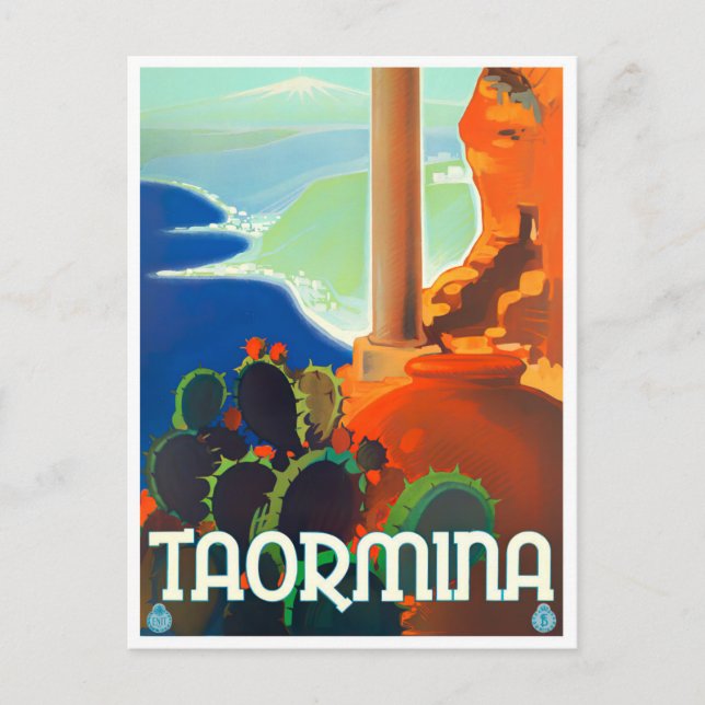 Carte Postale Taormina Italie voyage millésime (Devant)