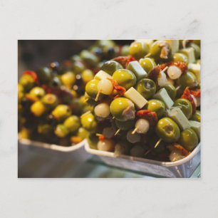 Carte Postale Tapas faites avec des olives farcies